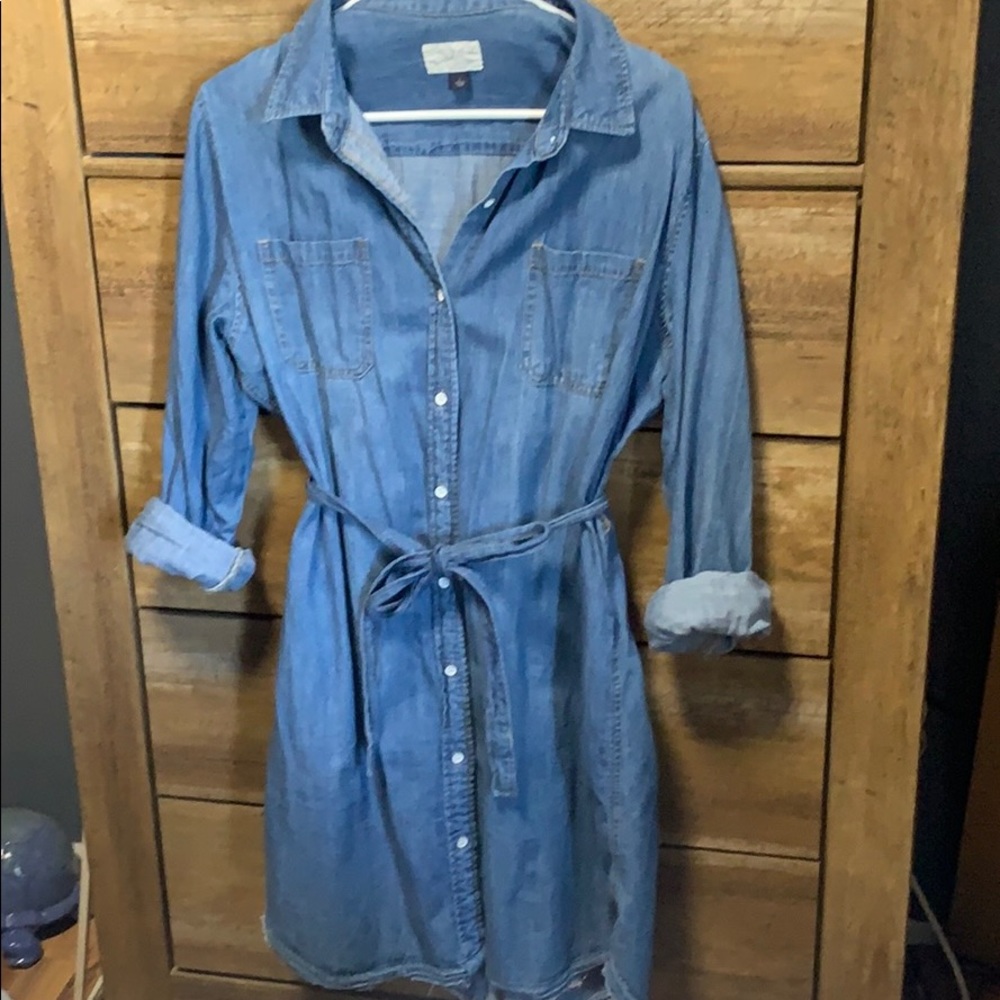 Women’s Denim Button Up Shirt Dress